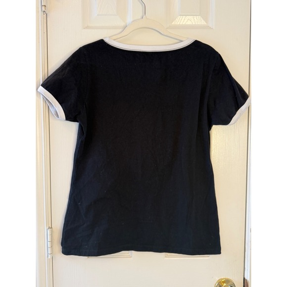 Moomin Characters Graphic Tee L Black Ringer Shirt Nordic Cartoon - Picture 3 of 5